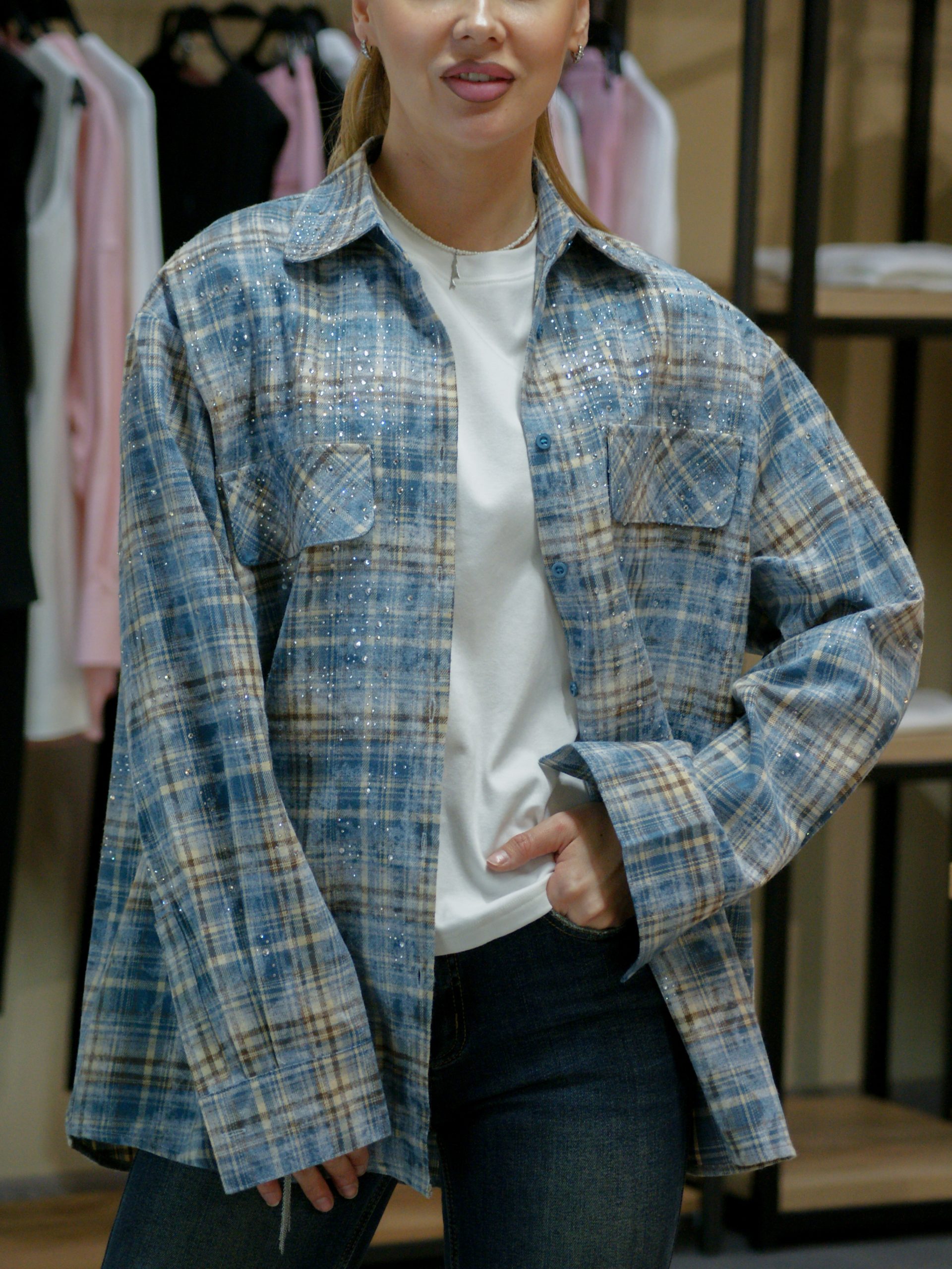 Рубашка со стразами  CATARINA NOVA